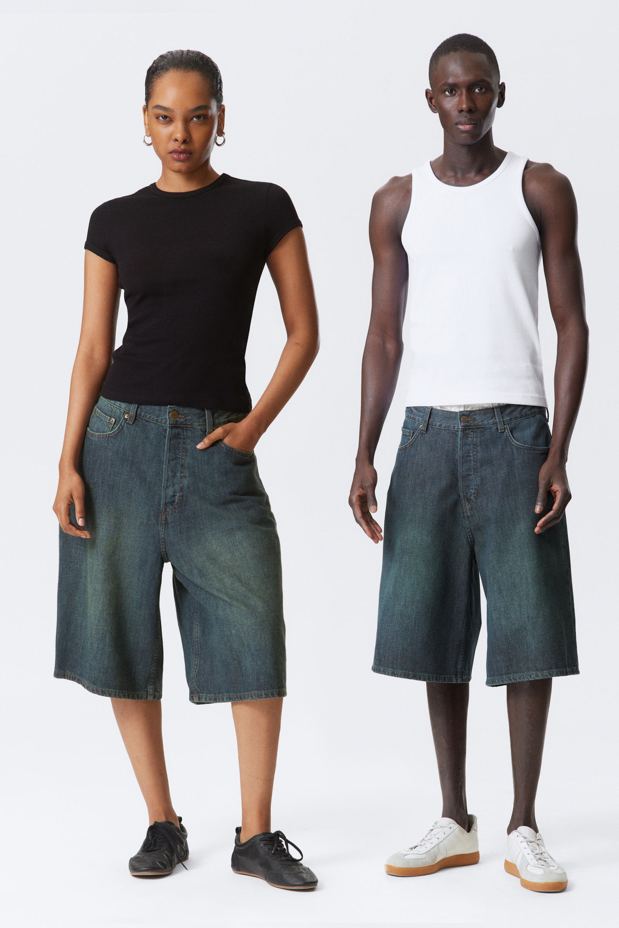 #4C5164 - Astro Denim Loose Baggy Shorts - 2
