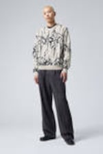 Light Mole - Organic Spirit - Regular Jacquard Knitted Graphic Sweater - 0