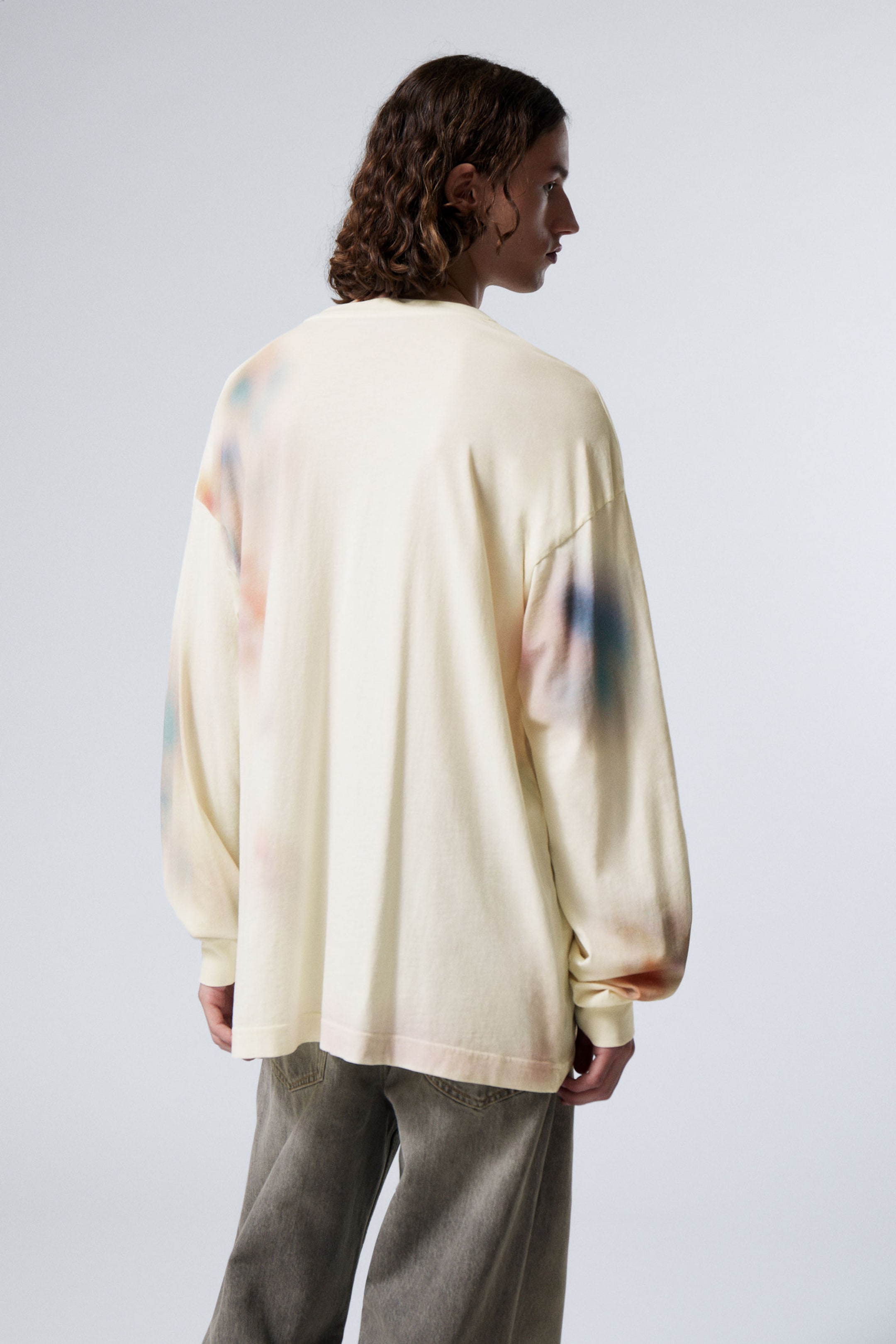 Dusty White - Graphic Oversized Long Sleeve T-shirt - 3