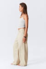 Ecru - Astro Baggy Linen Blend Trousers - 2
