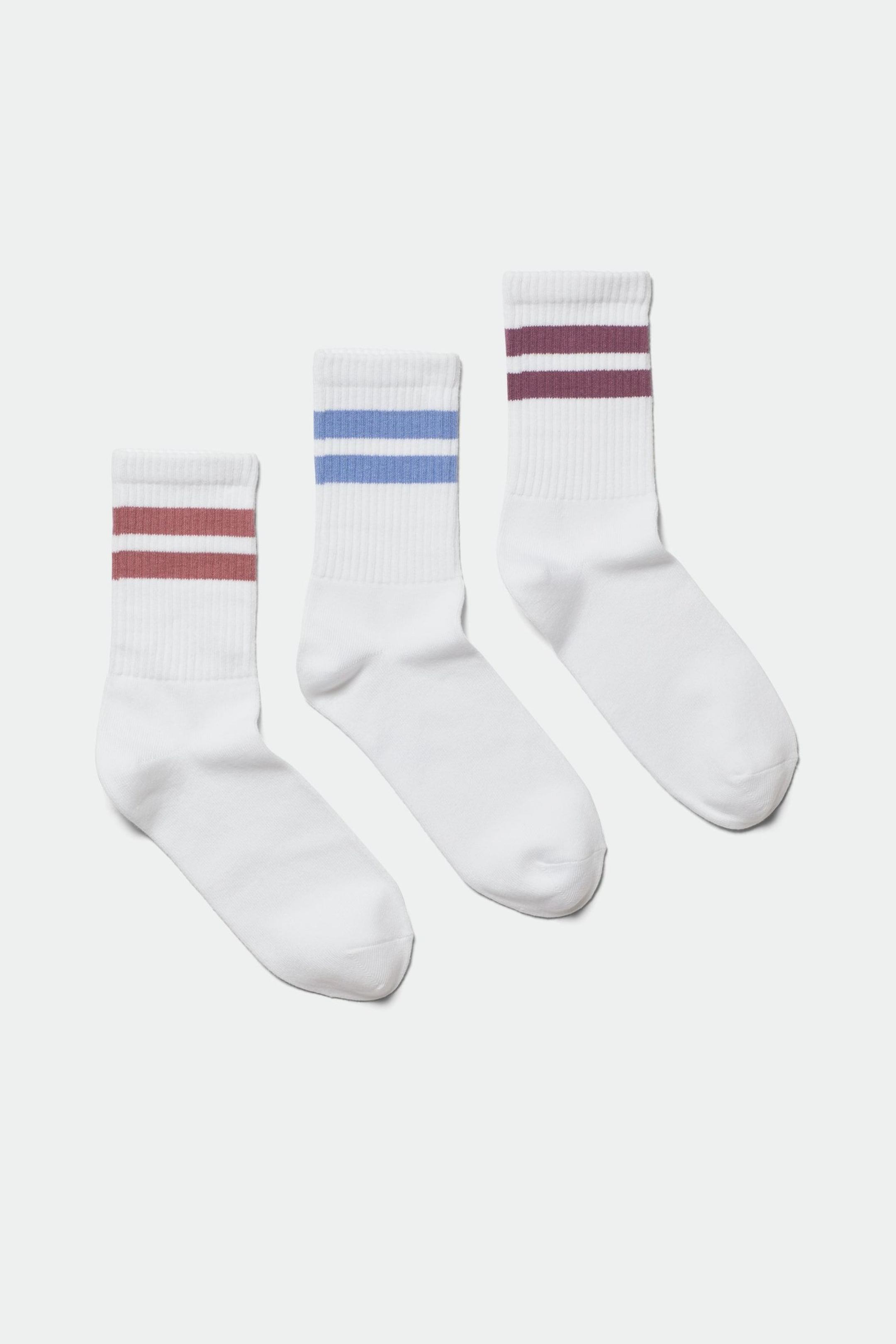 White stripes - 3-pack Striped Sport Socks - 0