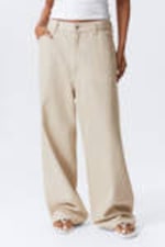 Ecru - Astro Loose Baggy Leg Linen-Blend Trousers - 4