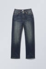 Swamp Blue - Twig Curve Mid Waist Slim Straight Leg Jeans - 0