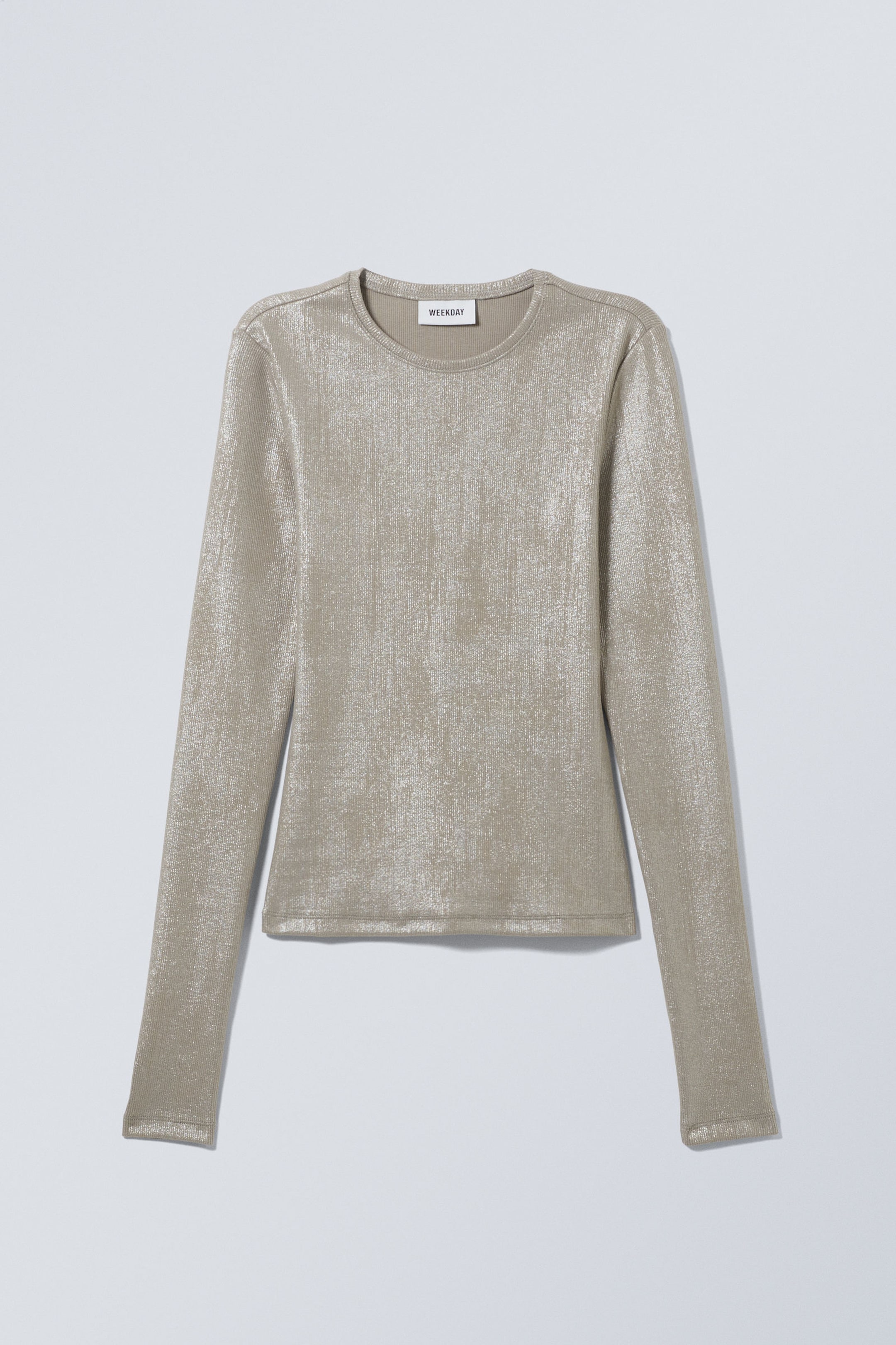 Dusty Metallic Mole - Ribbed Metallic Long Sleeve Top - 0