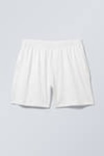 White - Loose Wide Track Shorts - 0