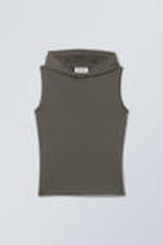 Donkergrijs - Emily tanktop met capuchon - 0