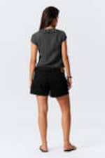 Dark Grey - Frilled Tie-Front Top - 3