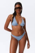 Black & Blue Stripe - 2-pack Mini Brazilian Bikini Bottoms - 0