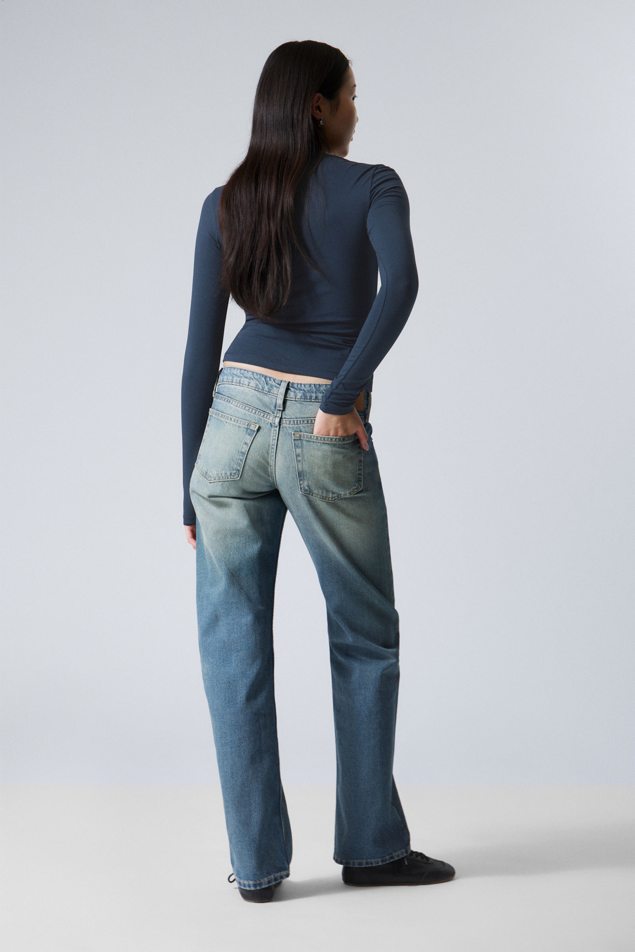 arrow low rise regular straight leg jeans - Jackpot Blue