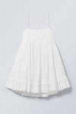 White - Mini Poplin Strap Dress - 0