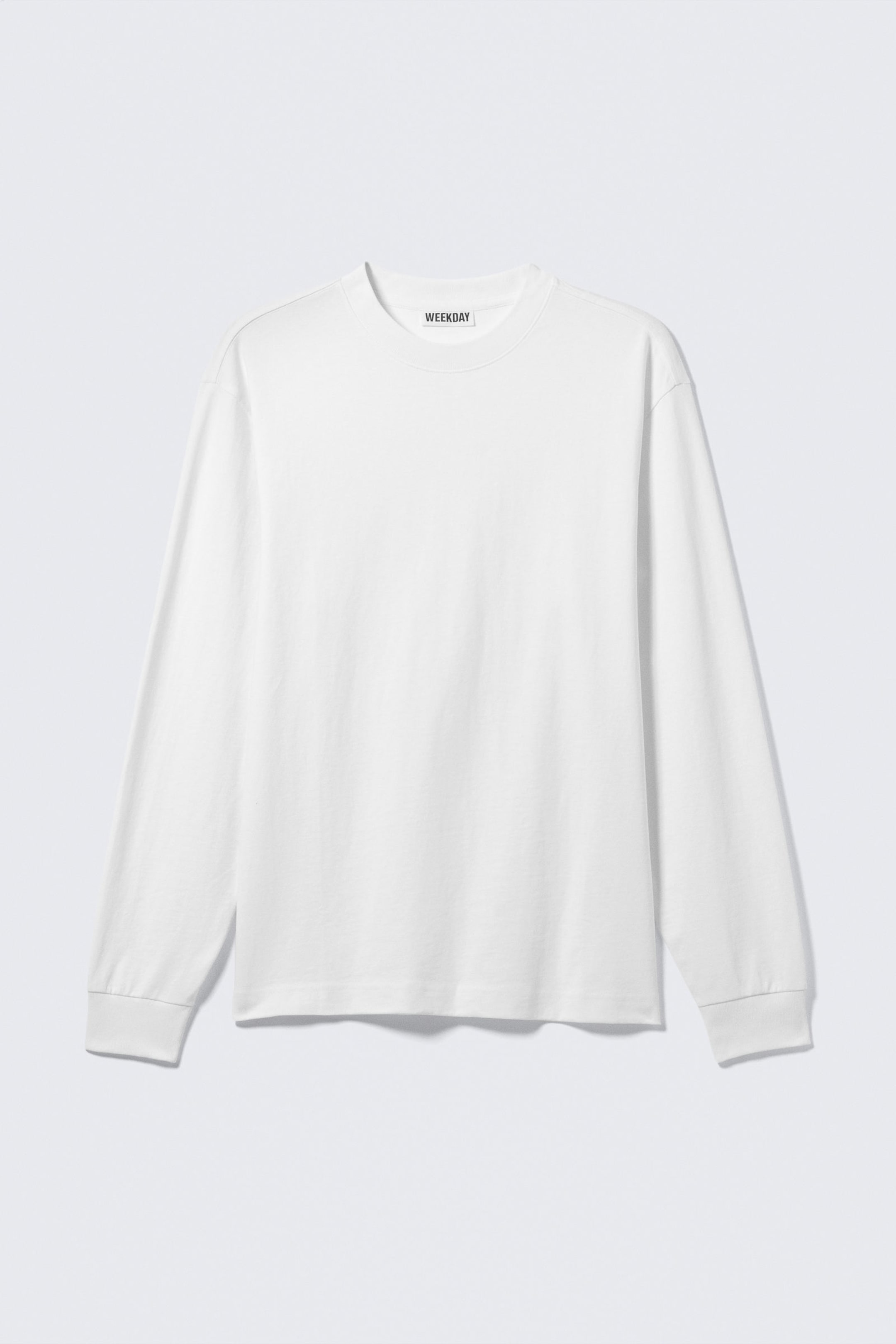 #FFFFFF - Relaxed Long-Sleeved Cotton T-shirt - 1