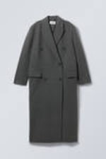 Dark Grey - Alex Oversized Wool Blend Coat - 0