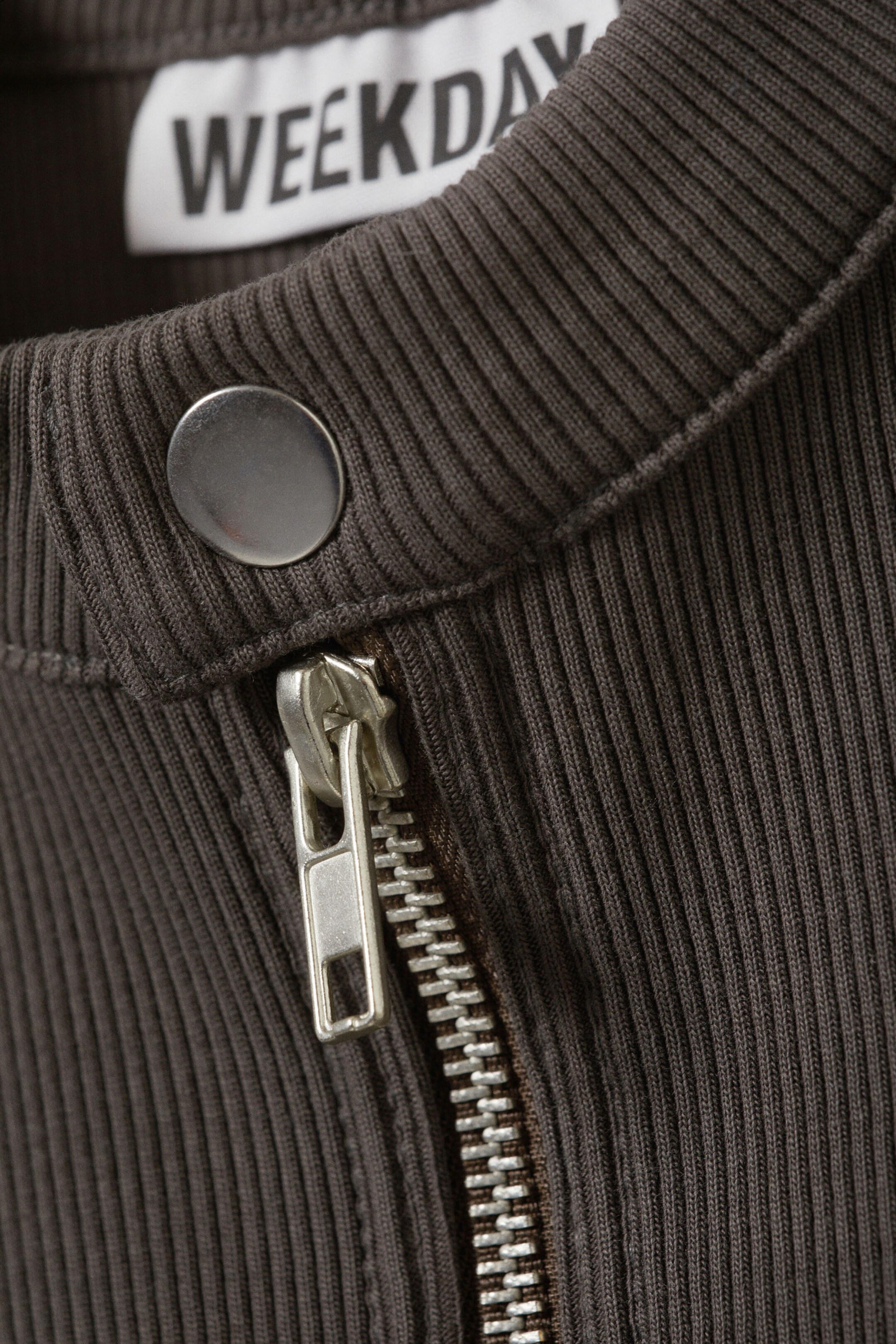sleeveless ribbed zip-top - Dark Grey | Weekday WW