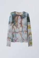 Venus - Langarmshirt Blur mit Print - 1