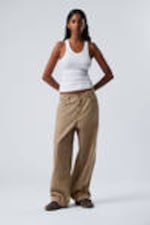 Washed Beige - Astro Loose Baggy Corduroy Trousers - 3