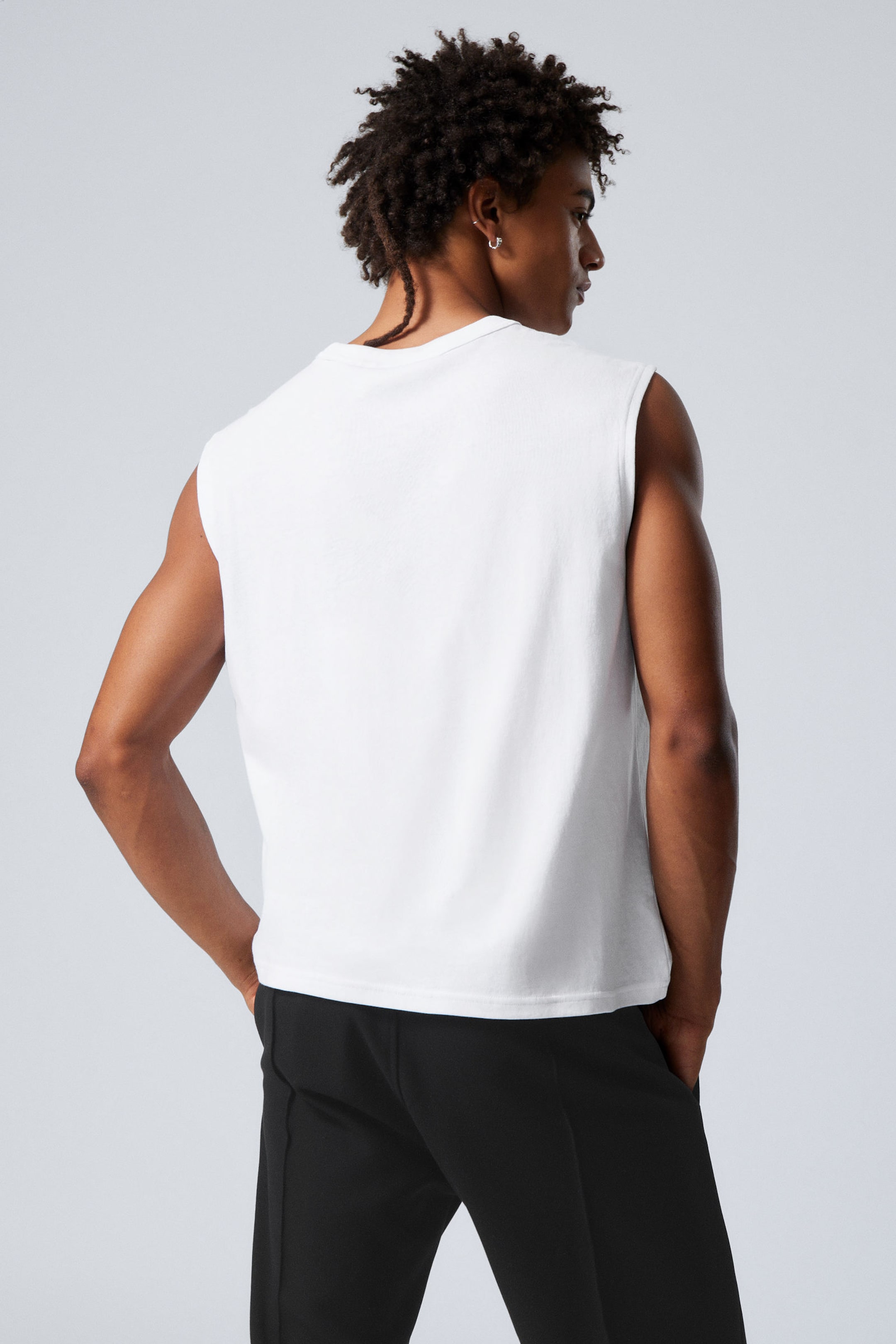 #FFFFFF - Kastiges Tanktop in Washed-Optik - 2