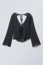 Dark Grey - Sophia Open Back Blouse - 1