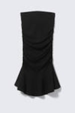 Schwarz - Gerafftes Tube-Minikleid - 3