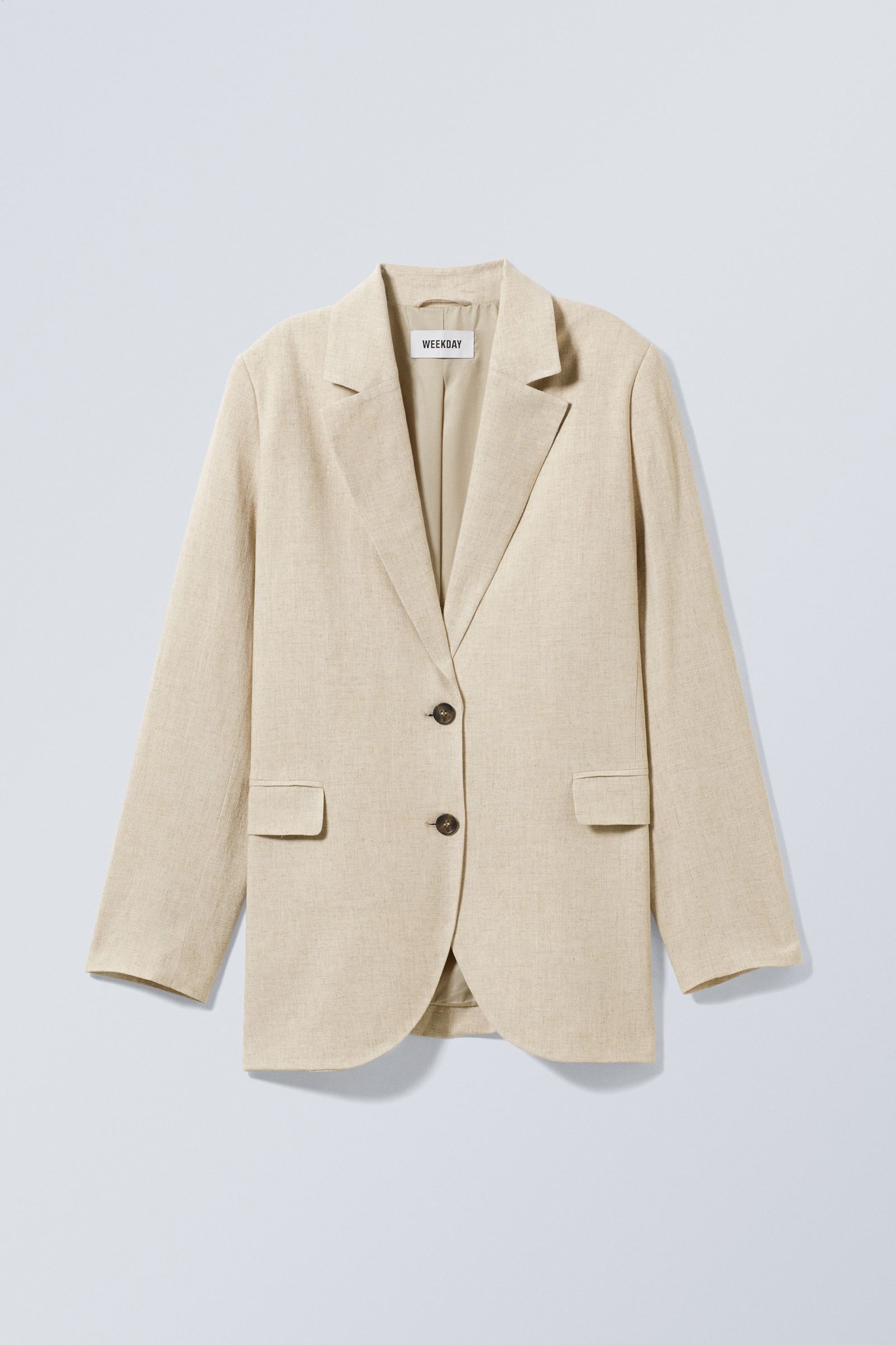 Beige - Isa Linen Mix Blazer - 0