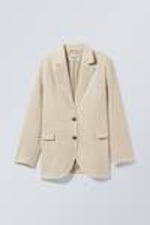 Beige - Isa Linen Mix Blazer - 0