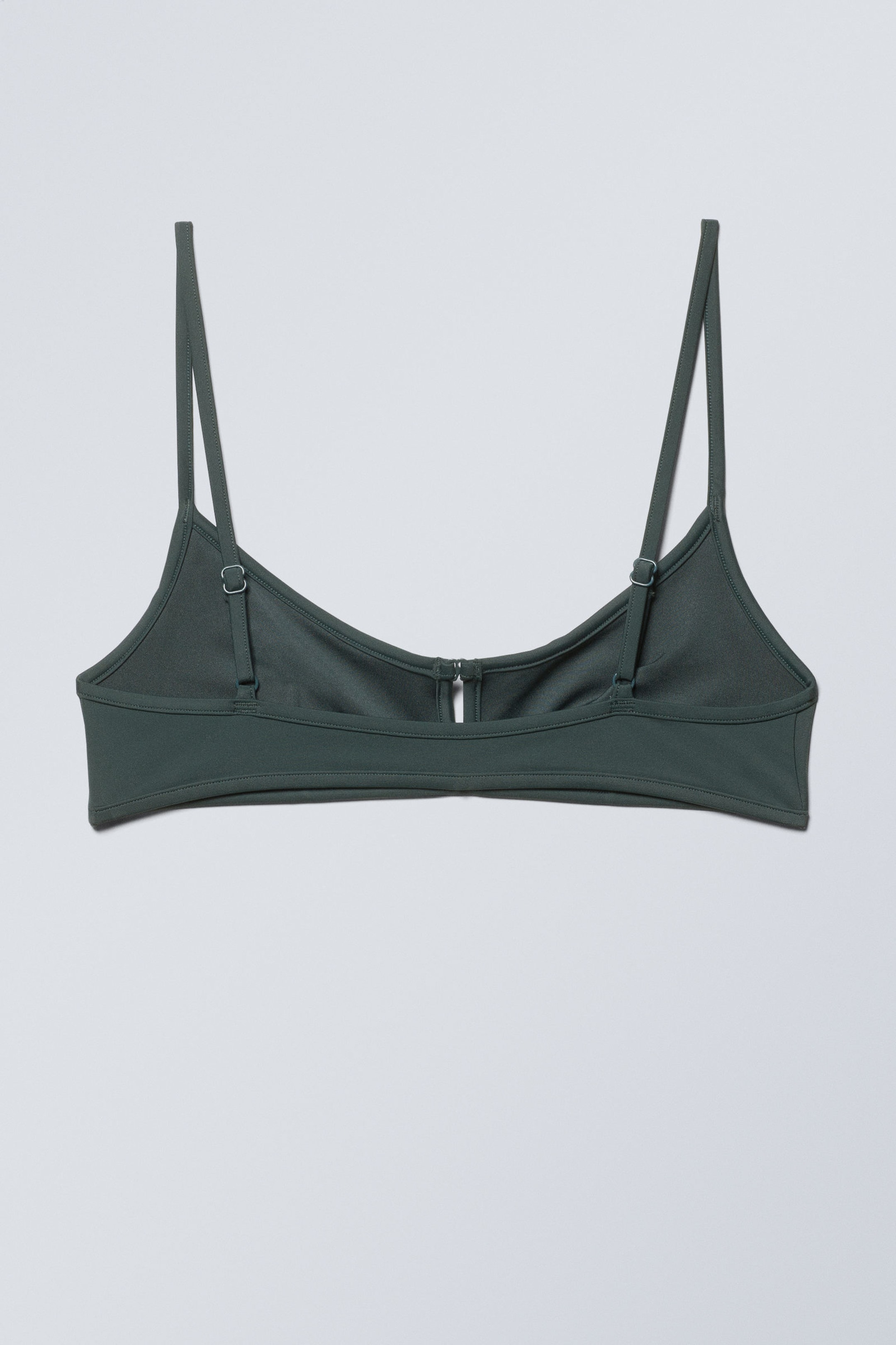 Dark Green - Front Buckle Bikini Top - 1