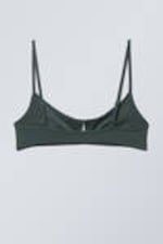 Dark Green - Front Buckle Bikini Top - 1