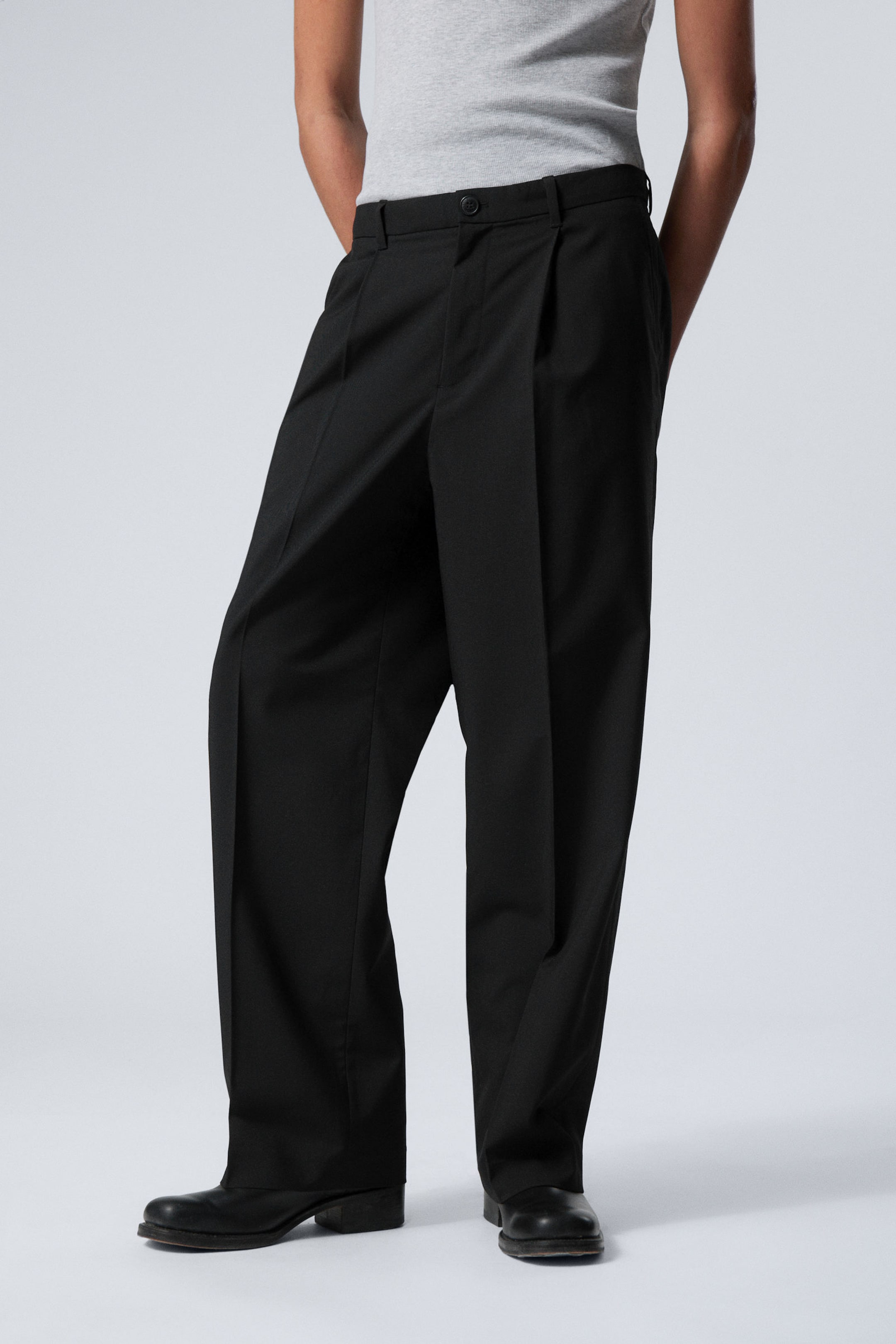 Black - Uno Loose Suit Trousers - 3