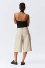 Ecru - Astro Loose Baggy Linen-Blend Shorts - 7