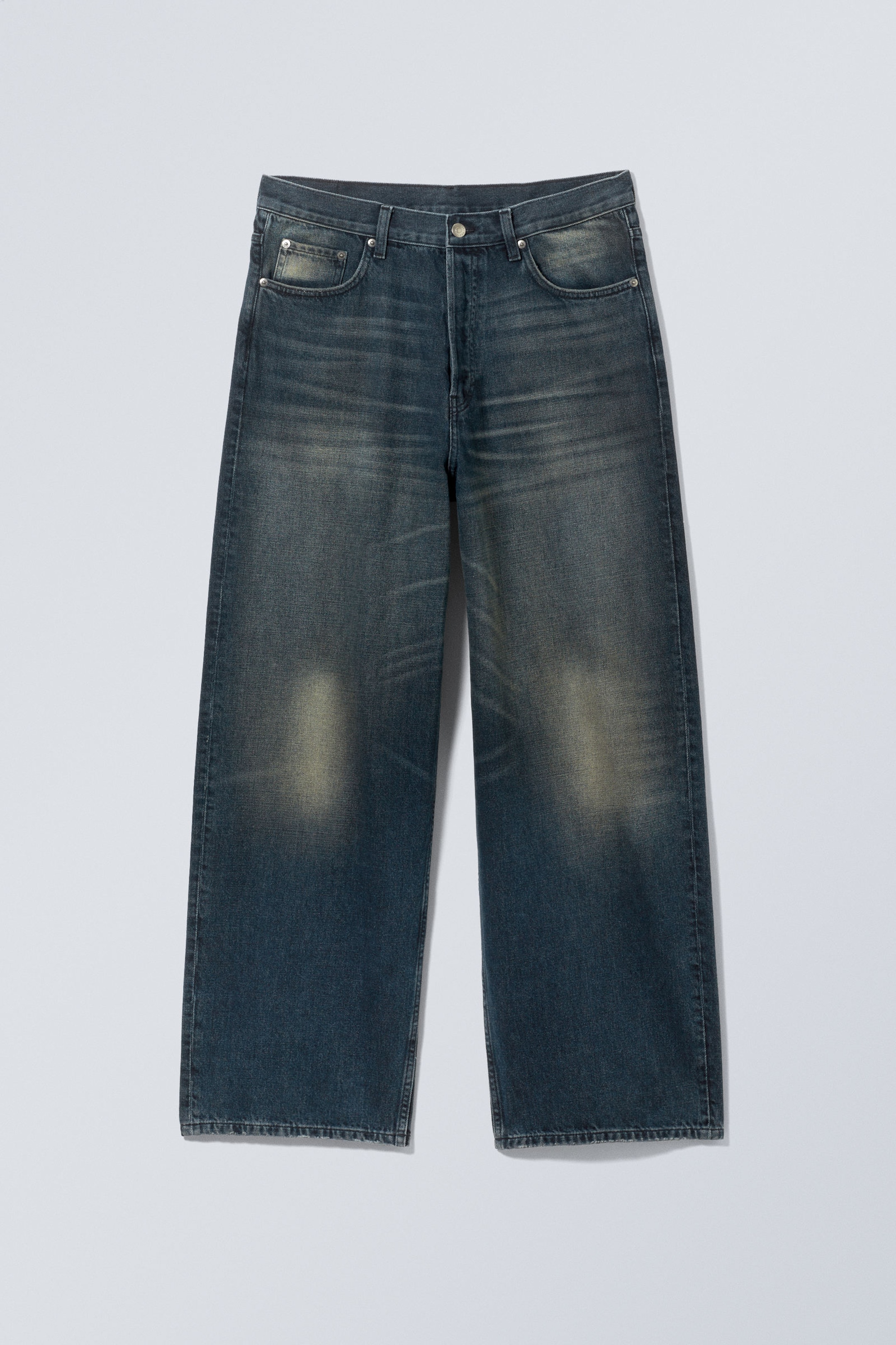 Deep Ocean Blue - Dark Blue - Astro Loose Baggy Leg Jeans - 14