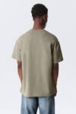 Khaki - Schweres Oversized-T-Shirt - 2