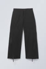 Black - Junko Nylon Zip Trousers - 0