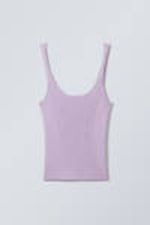 Lilac - Two Tone Knitted Tank Top - 0