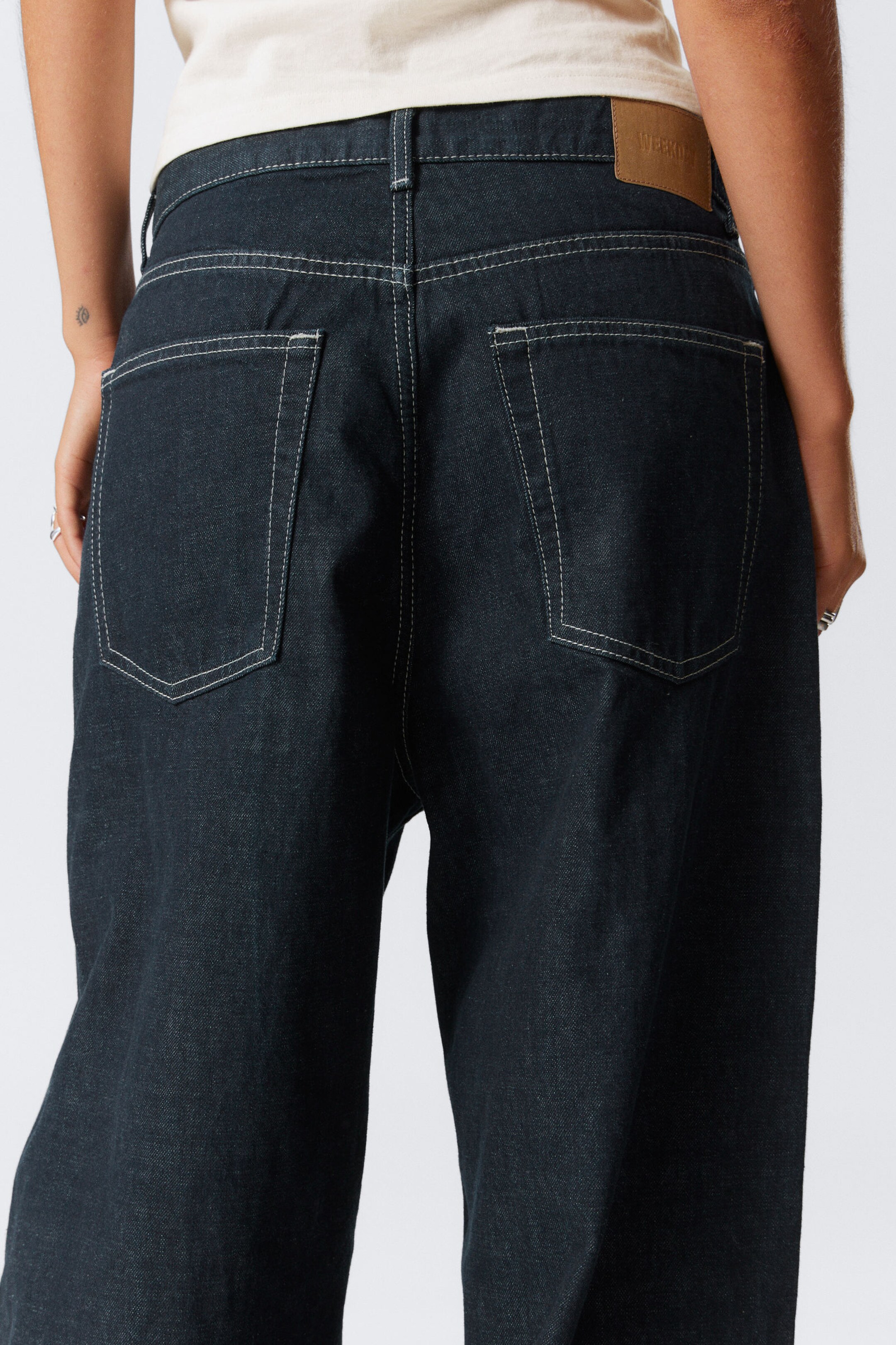 astro loose baggy leg jeans - Blue Rinse - Dark Blue