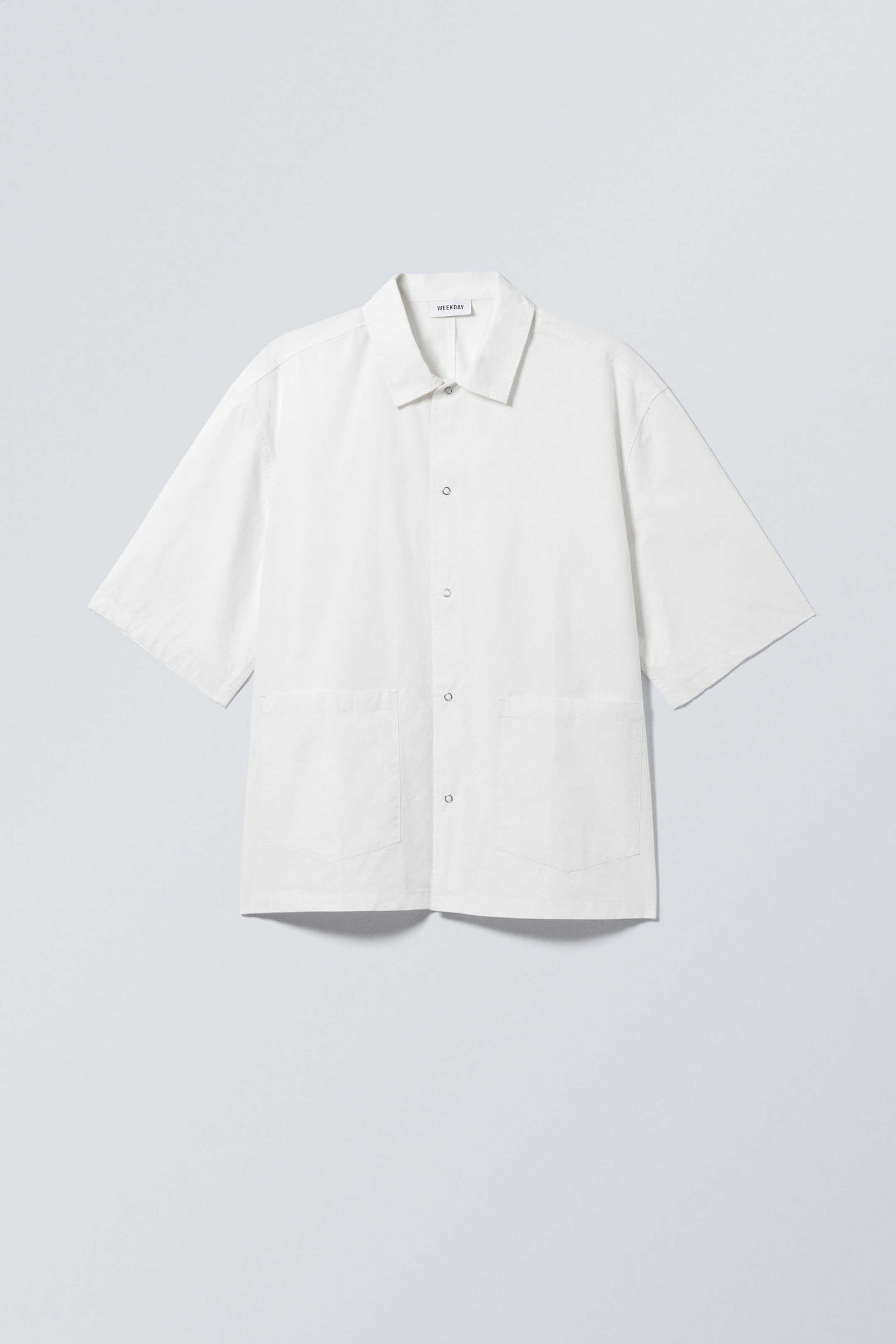 Dusty White - Relaxed Short Sleeve Cotton Shirt - 2