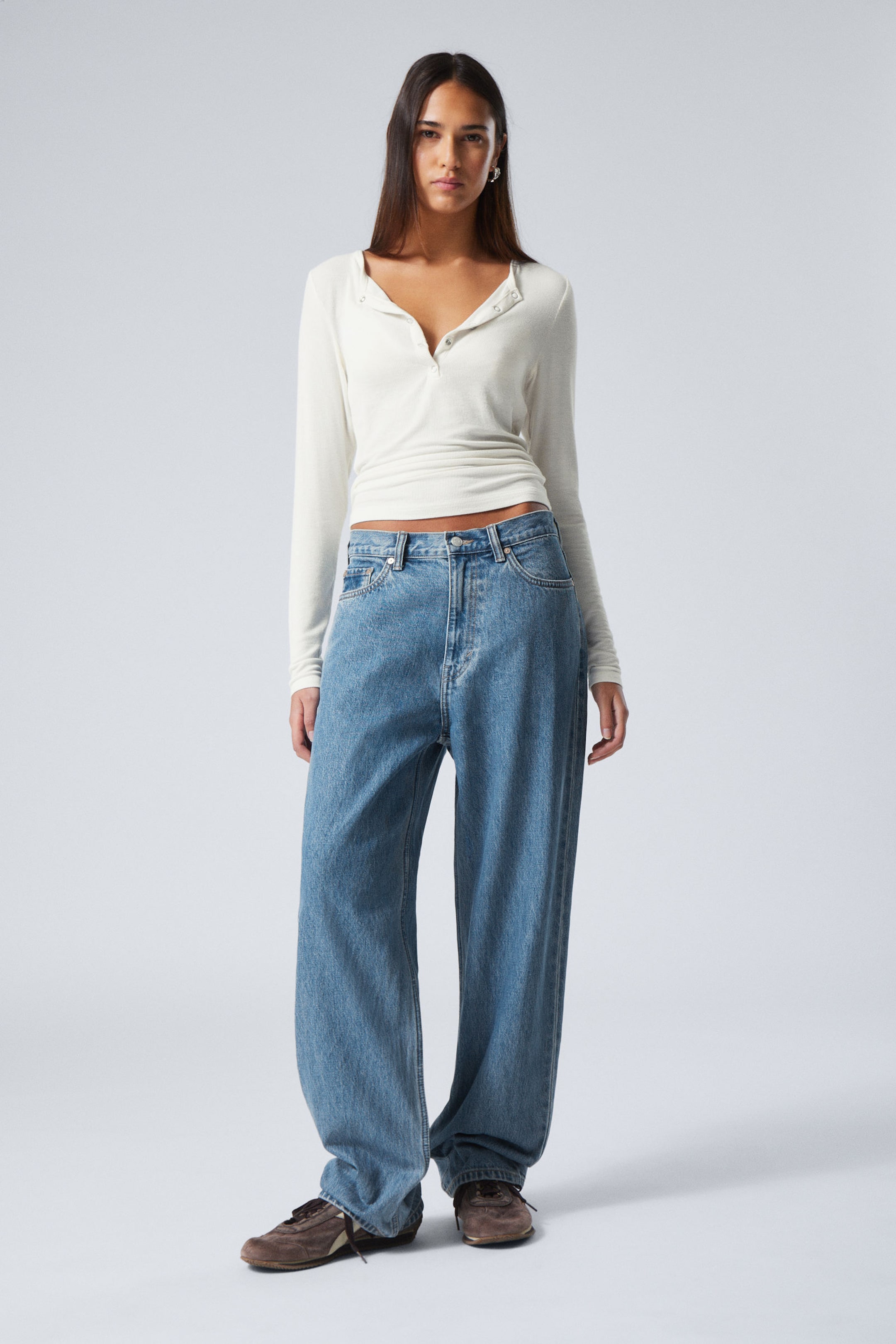 人気商品ランキング 90s - jeans leg straight loose galaxy Blue Blue Medium - パンツ