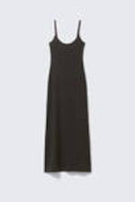 Dark Mole & Black Stripes - Smooth Strap Maxi Dress - 3