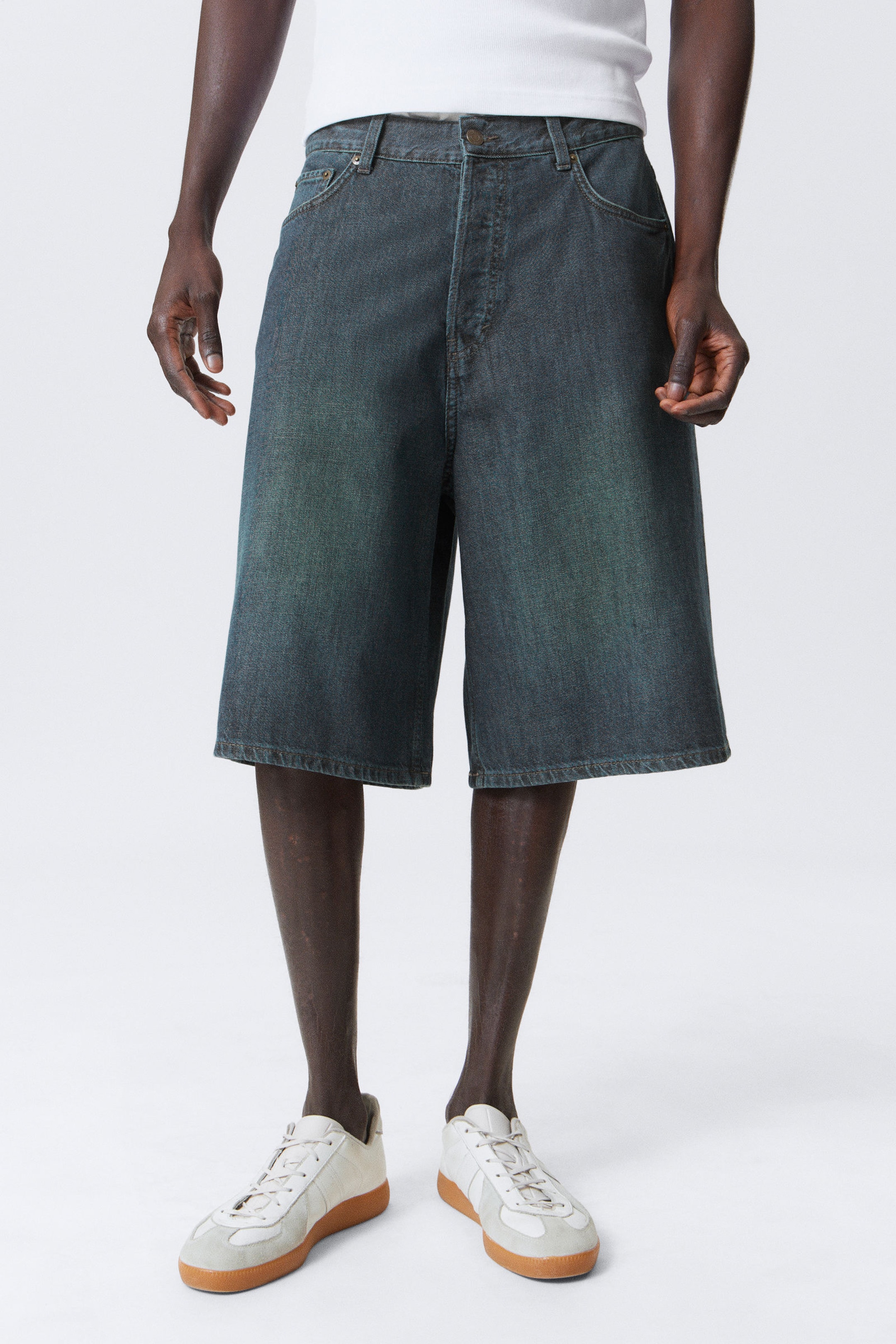 Lake Blue - Medium Blue - Astro Denim Loose Baggy Shorts - 3