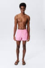 Striped Light Pink - Gestreifte, strukturierte Schwimmshorts - 2