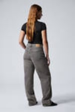 Clay Grey - Grau - Rail Mid Waist Loose Wide Leg Jeans - 4