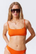 Fel oranje - Bikinitop met lage hals - 0