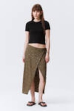 Dark Mole - Sequin Wrap Midi Skirt - 0