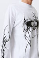 White - Big Mess - Great Boxy Graphic Long Sleeve T-shirt - 2