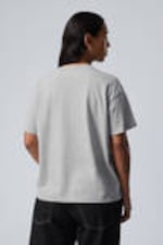 Grau meliert - Relaxtes Boxy-T-Shirt aus Baumwolle - 2