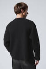 Black - Teo Oversized Wool Blend Knit Sweater - 3