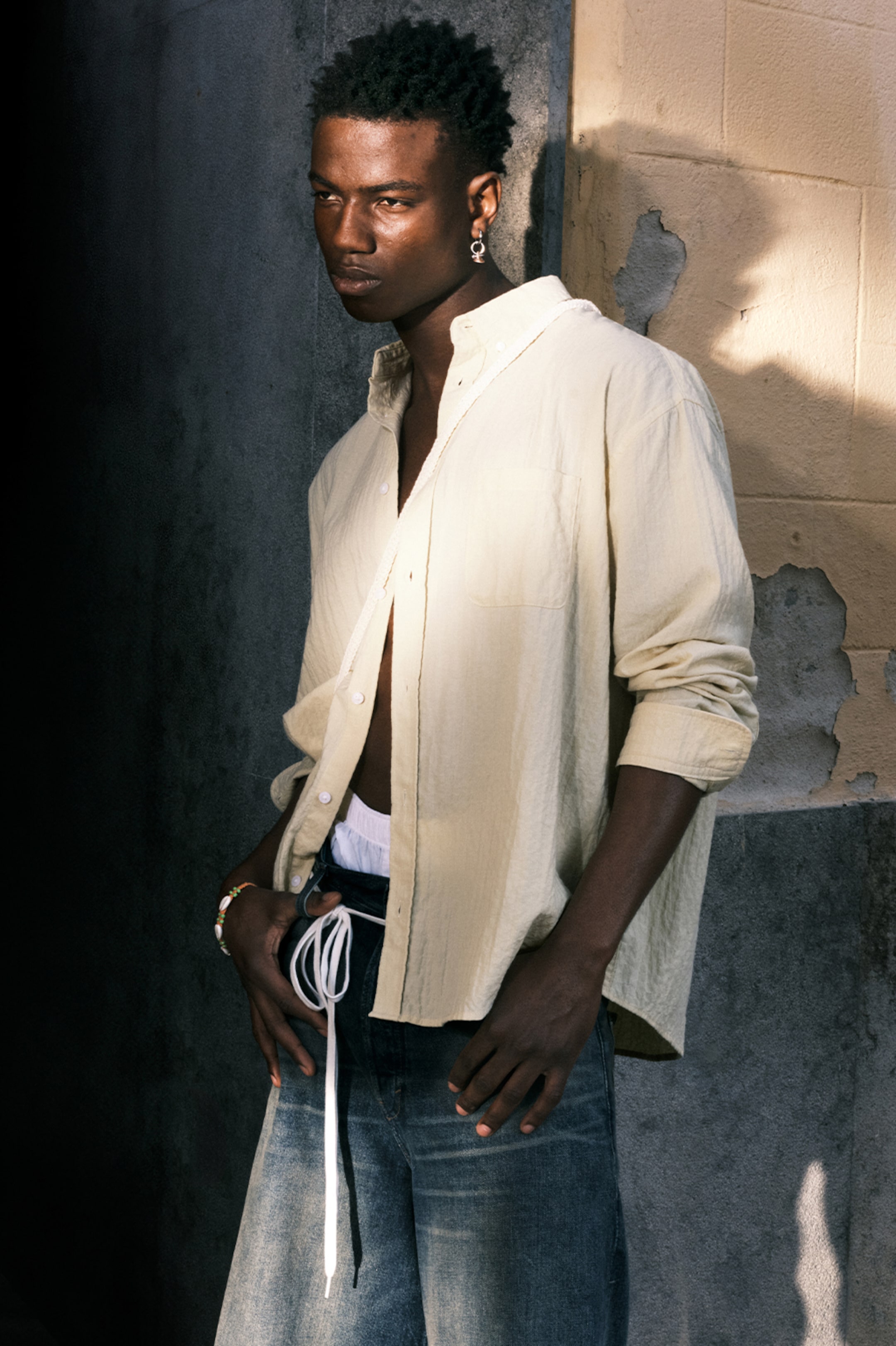 A model wearing clothing from the Weekday 2025 collection