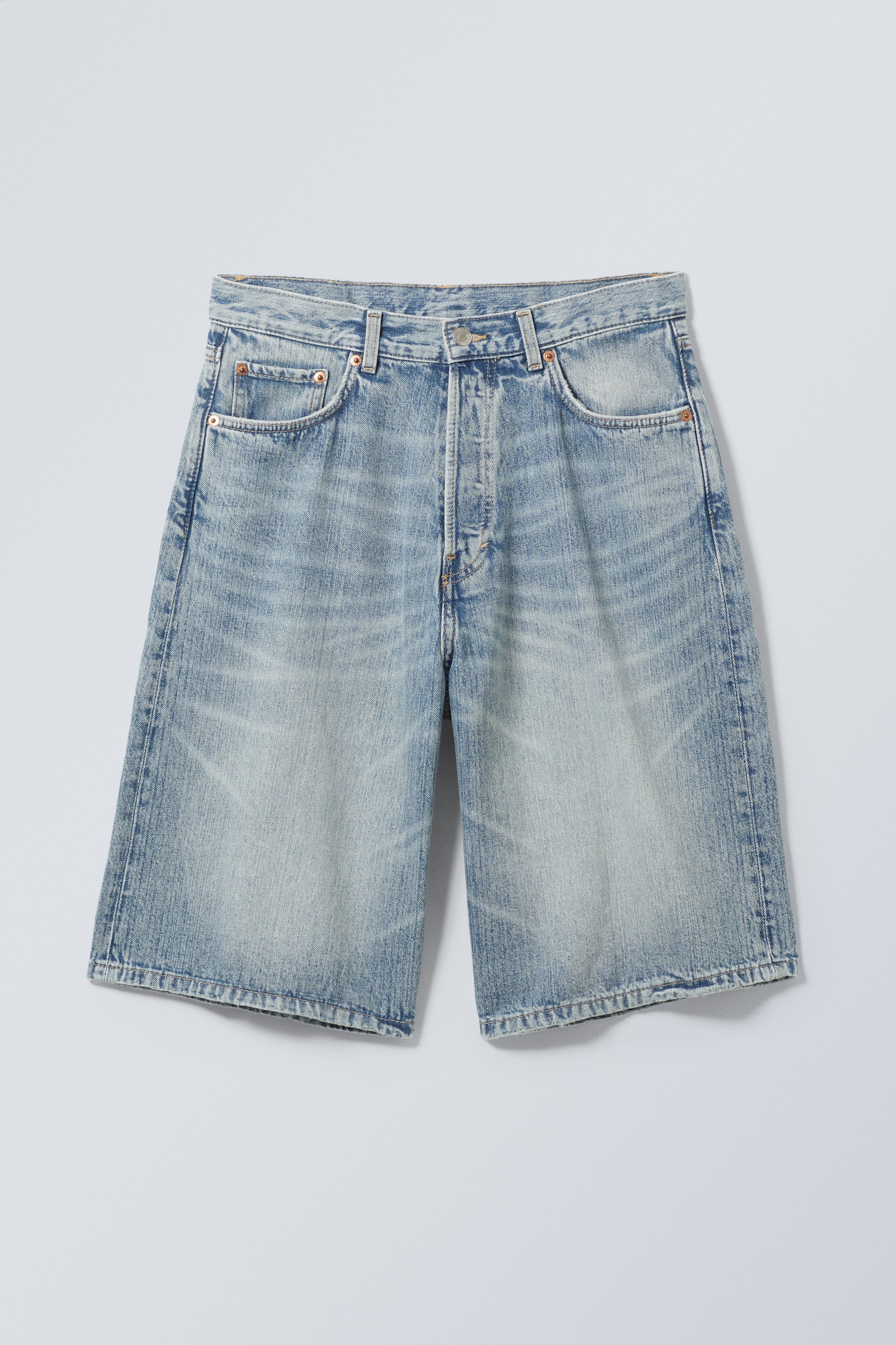 #79829D - Astro Denim Loose Baggy Shorts