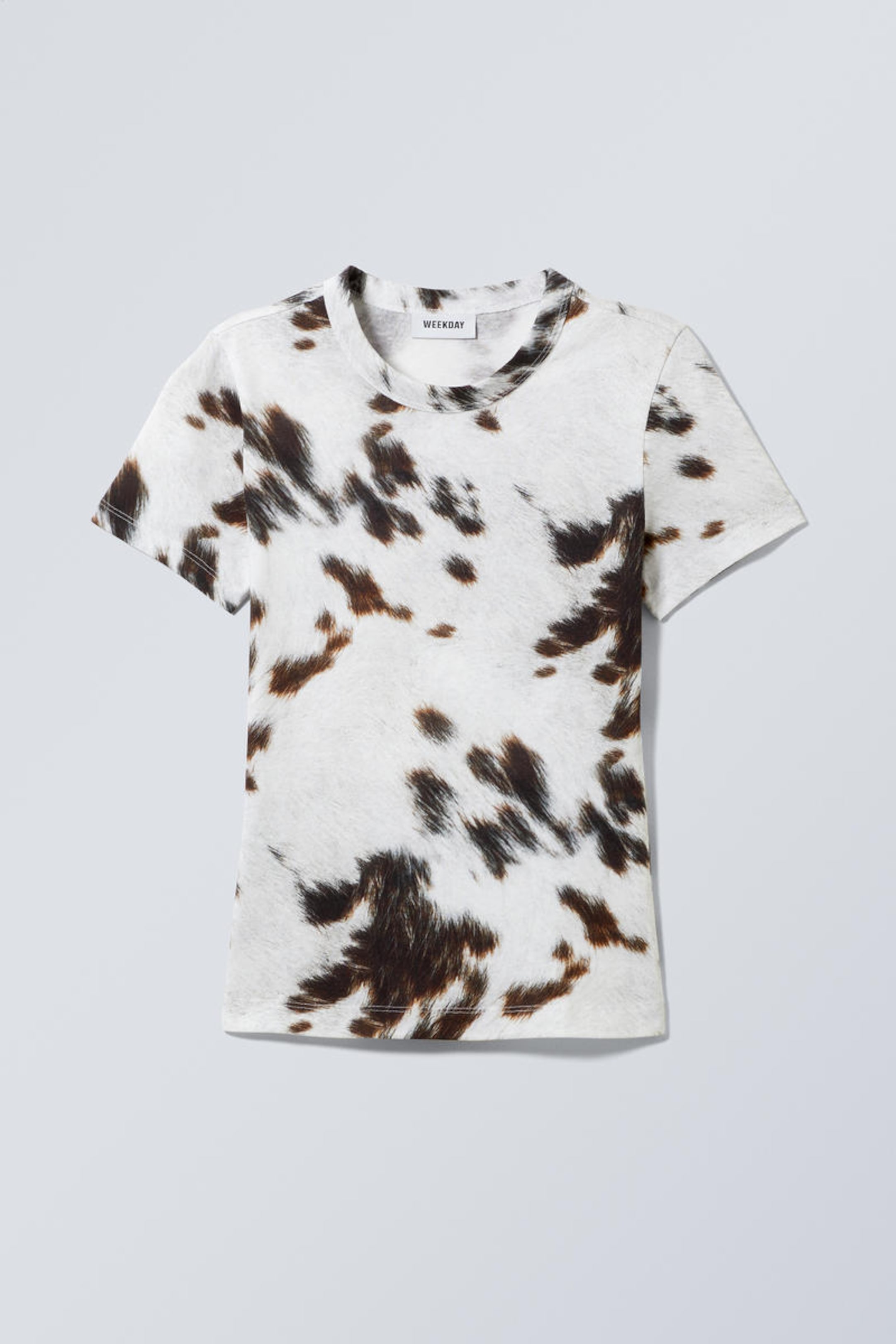 #ECE7E1 - Slim-fit T-shirt met print